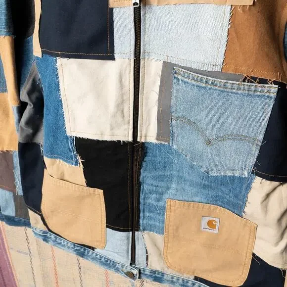 Custom upcycled patchwork carhartt chore jacket - Picture 3 of 8